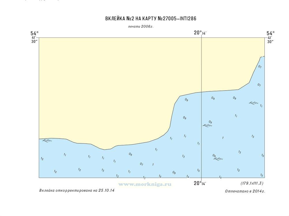 Извещения мореплавателям. Вклейка 2 к ИМ № 7326 из выпуска 52 (2014 г.) на карту № 27005