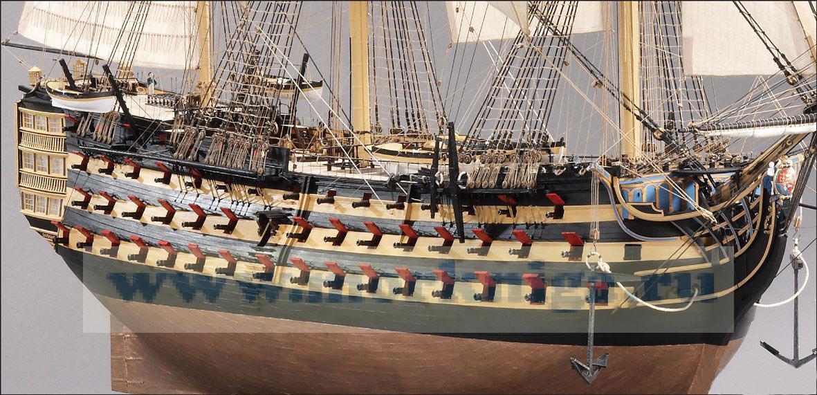 Модель-копия из бумаги корабля Victory. 1765 год. Флагманский корабль Адмирала Лорда Нельсона.