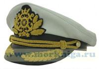 Капитанка кожаная (белая) с золотой вышивкой (3%)