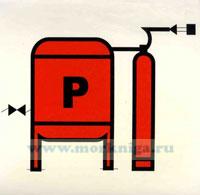 Знак ИМО. Установка пожаротушения порошком