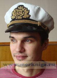 Фуражка морская белая с крабом 
