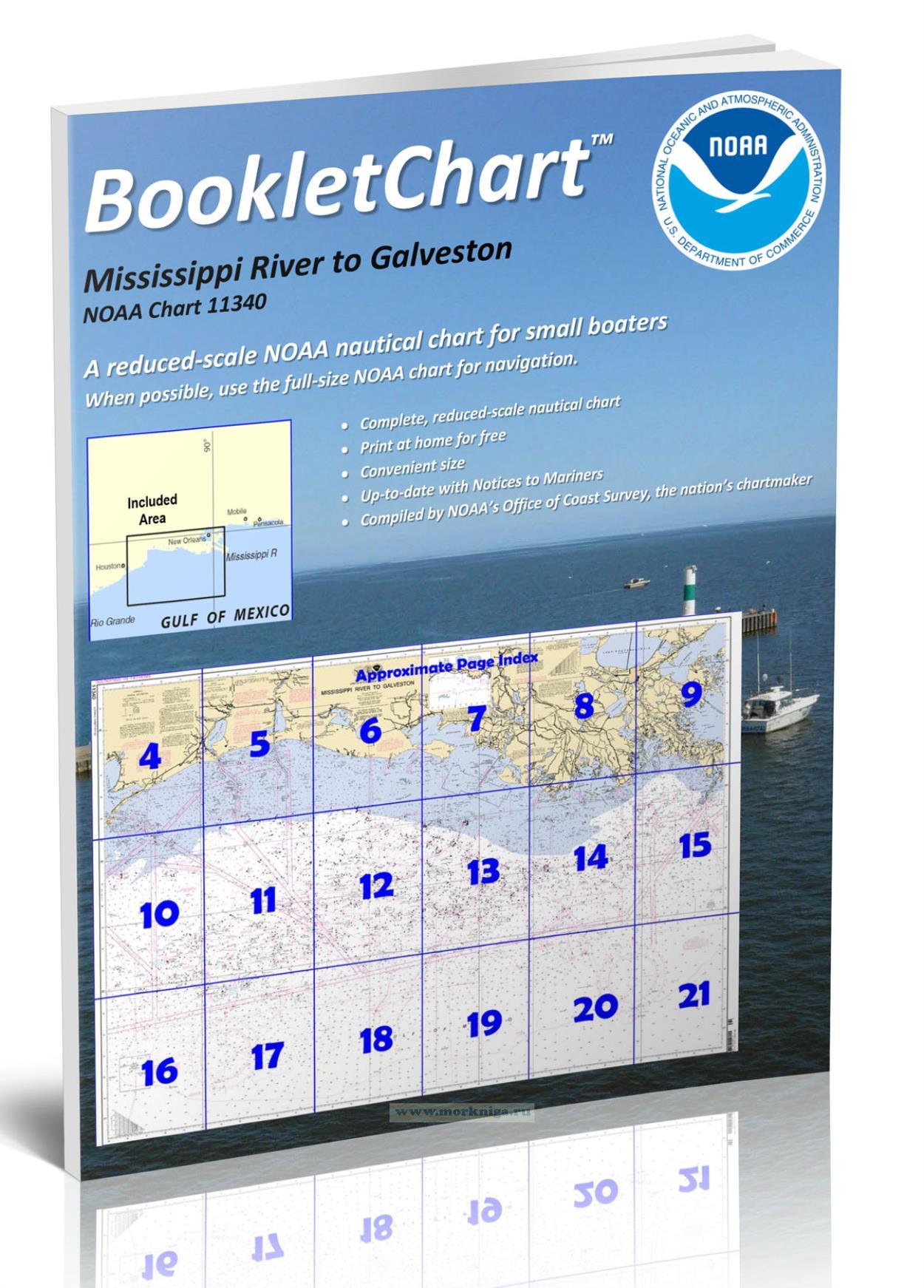 NOAA Chart 11340 Mississippi River to Galveston