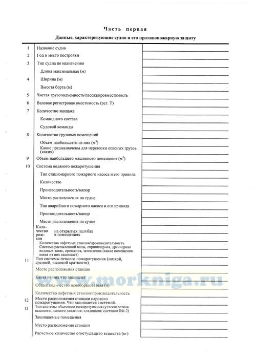 Формуляр двигателя судна