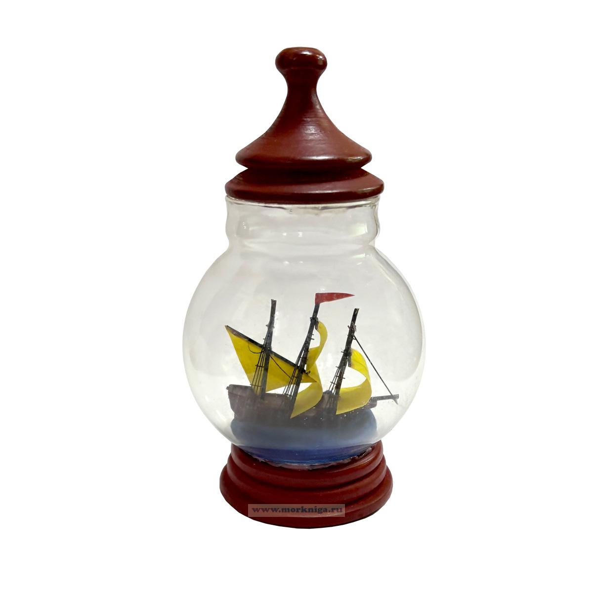 Корабль сувенирный в бутылке, 14х8 см