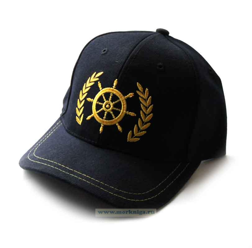 Бейсболка яхтенная со штурвалом и ветвями