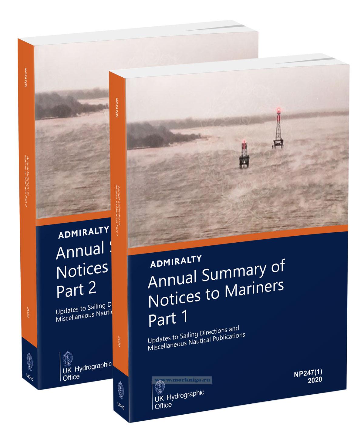 NP247 Admiralty annual summary of notices to mariners - updates to sailing directions and miscellaneous nautical publications