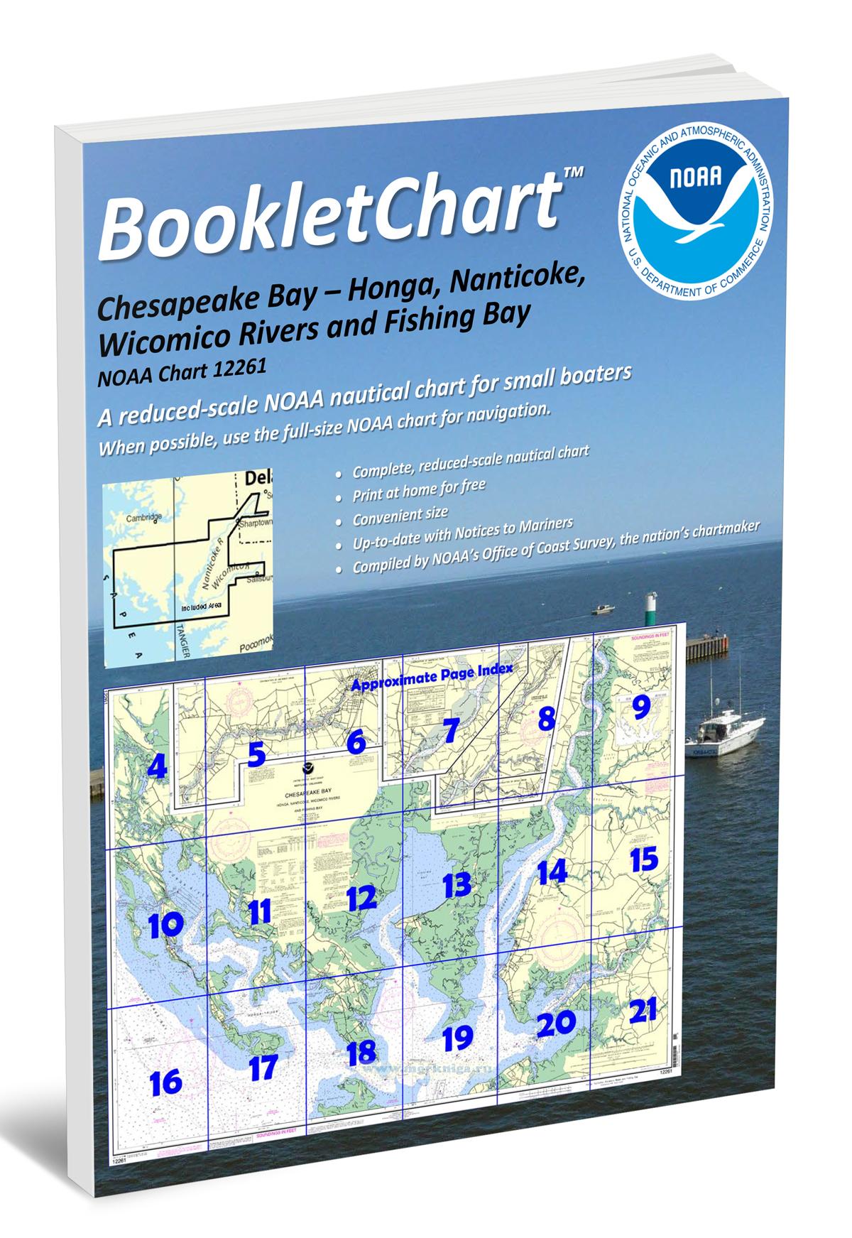 NOAA Chart 12261 Chesapeake Bay - Honga, Nanticoke, Wicomico Rivers and Fishing Bay