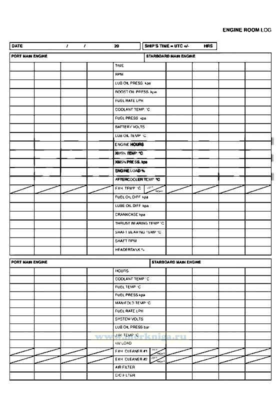 Engine Room Log Book