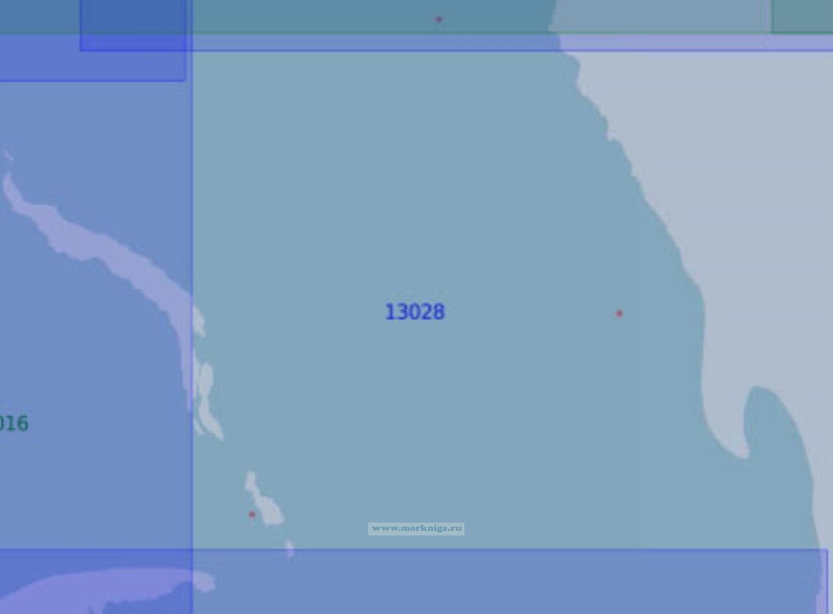 13028 От мыса Медынский Заворот до мыса Чайка с островом Долгий (Масштаб 1:100 000)