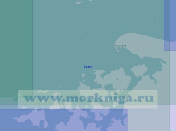 14303 От острова Олений до полуострова Михайлова с проливом Ленинградцев (Масштаб 1:100 000)