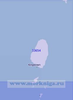 33654 Остров Сент-Винсент и северная часть островов Гренадины (Масштаб 1:100 000)