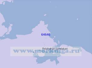 64646 Порт Сандакан с подходами (Масштаб 1:100 000)