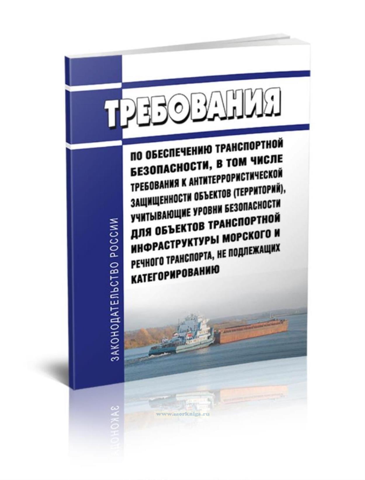 Требования по обеспечению транспортной безопасности, в том числе требования к антитеррористической защищенности объектов (территорий), учитывающие уровни безопасности для объектов транспортной инфраструктуры морского и речного транспорта, не подлежащих категорированию 2025 год. Последняя редакция