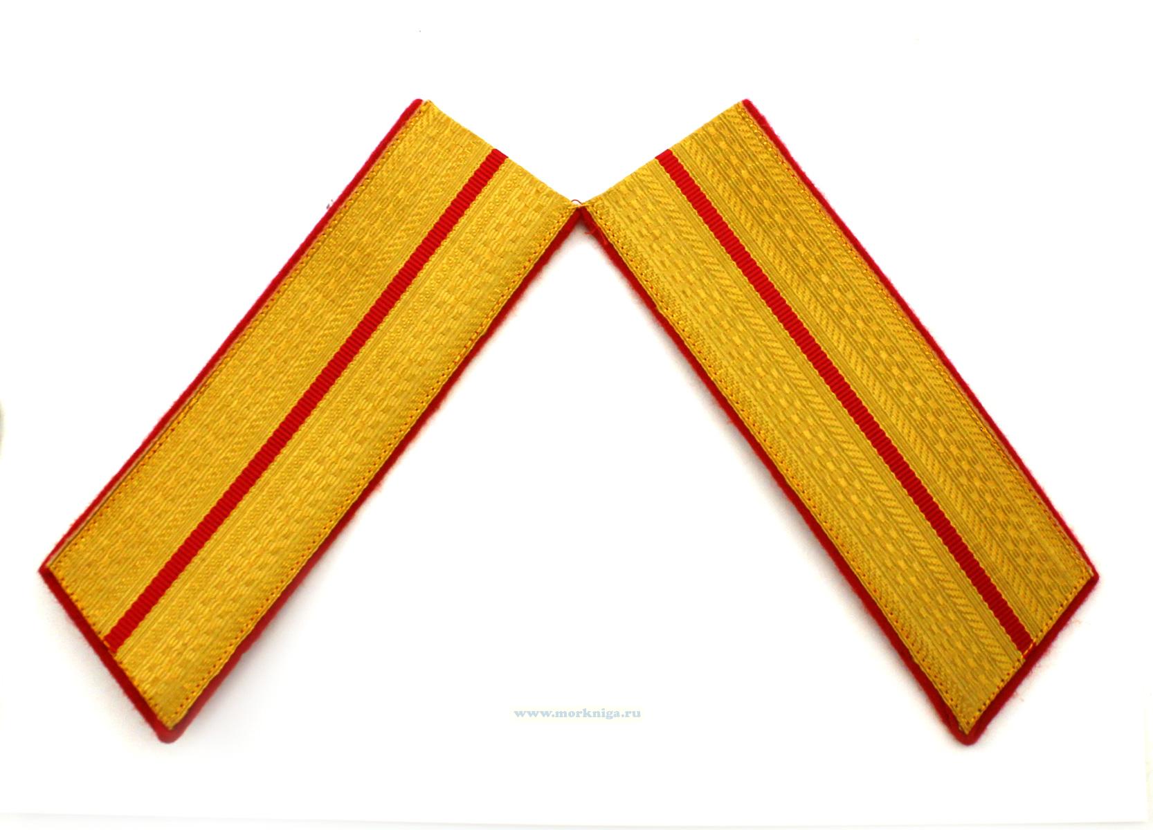 Погоны парадные для младших офицеров (со скосом с красным просветом)