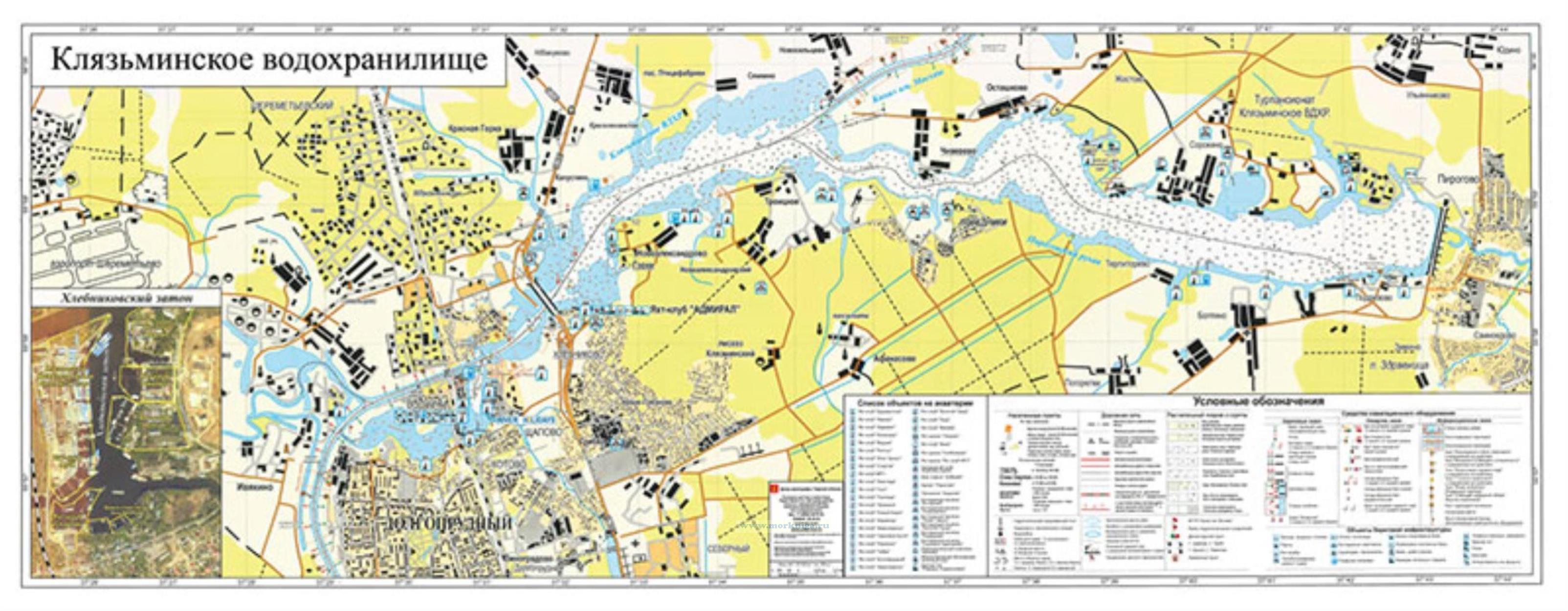 Клязьминское водохранилище. Карта ламинированная