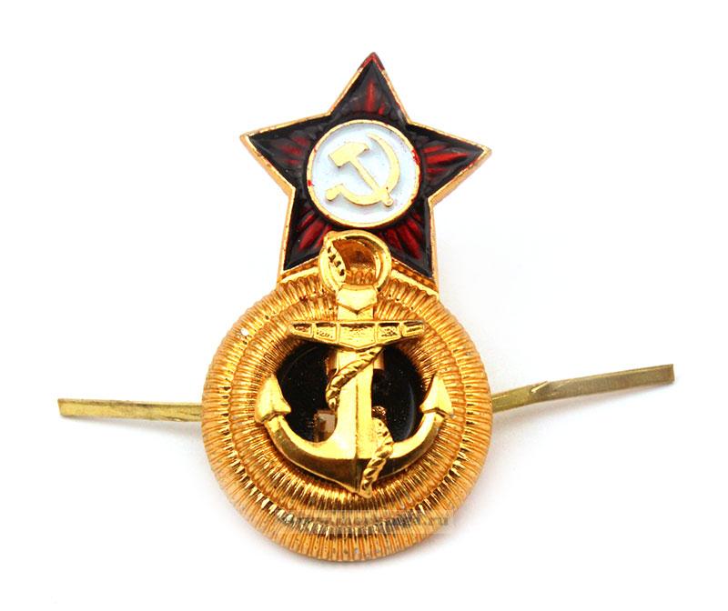Кокарда ВМФ СССР для офицерского состава (для шитого краба)