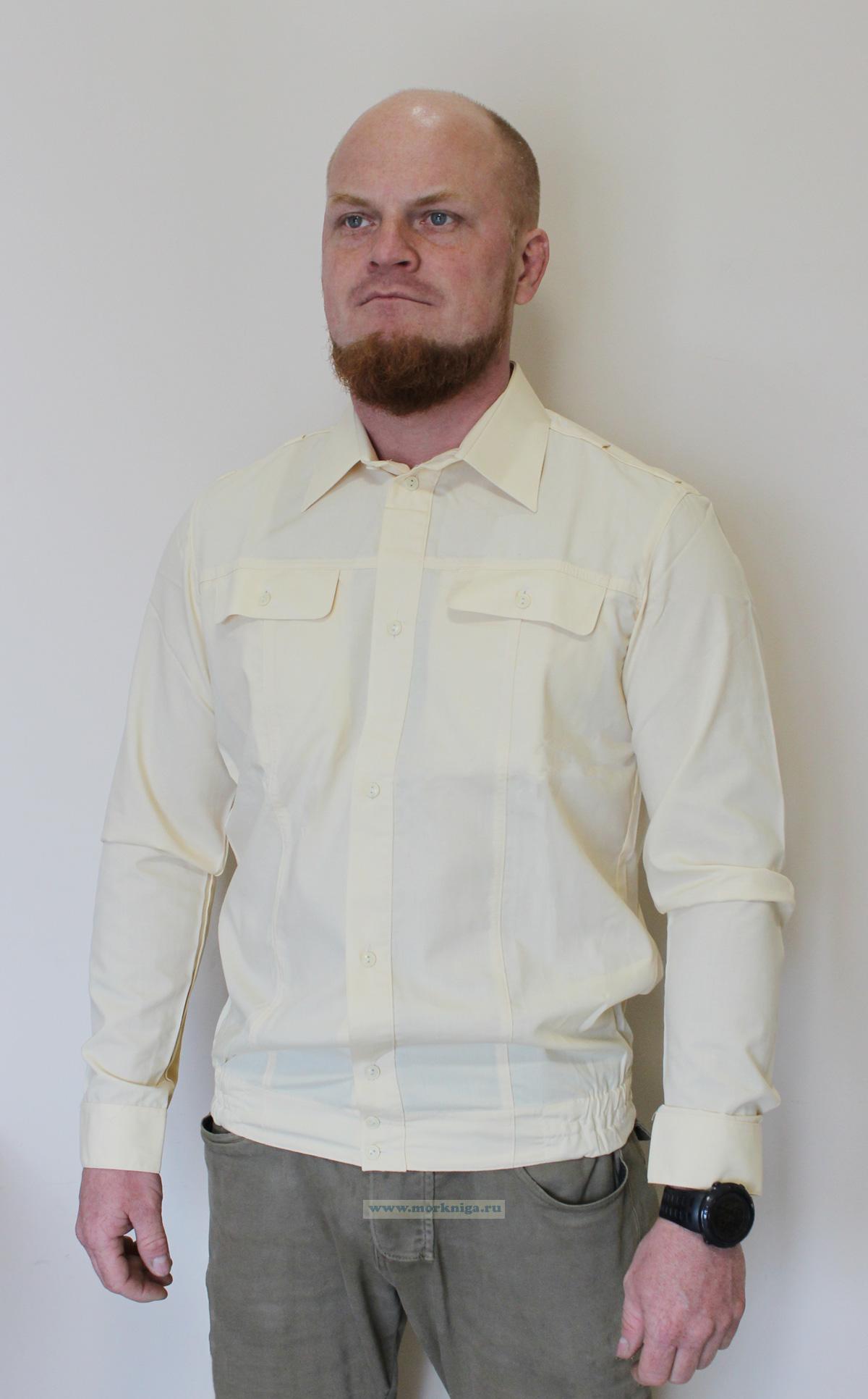Рубашка для военнослужащих ВМФ РФ (кремовая, с длинным рукавом), размер 41-6