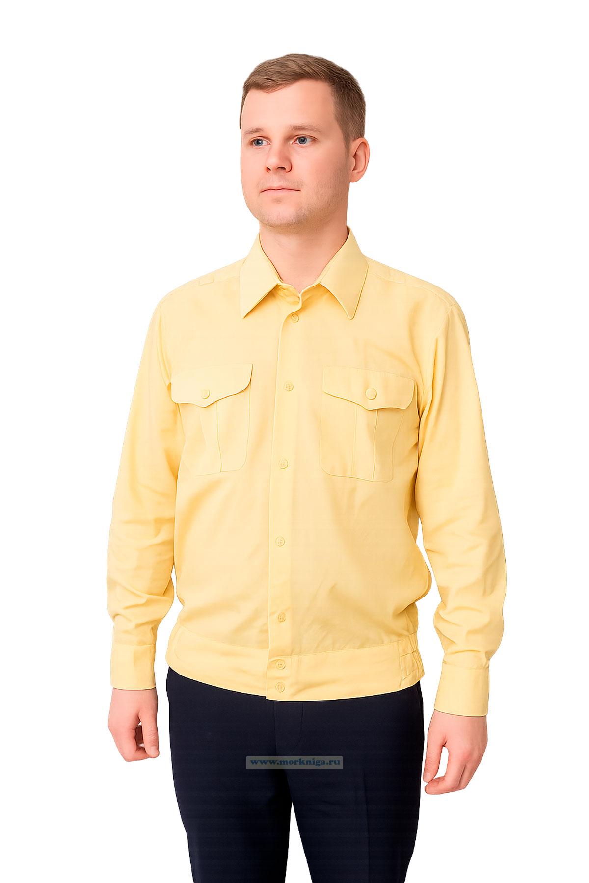 Рубашка для военнослужащих ВМФ РФ (кремовая, с длинным рукавом), размер 41-3