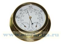 Барометр-термометр-гигрометр (полированная латунь) 150*120*45мм