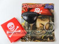 Повязка на глаз пиратская с платком (в ассортименте)