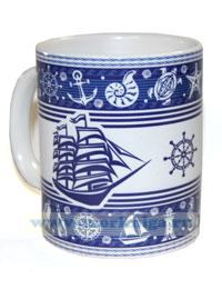 Кружка Морские символы и парусники