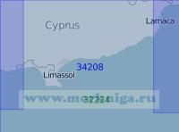 34208 От мыса Аспро до залива Ларнака (Масштаб 1:100 000)