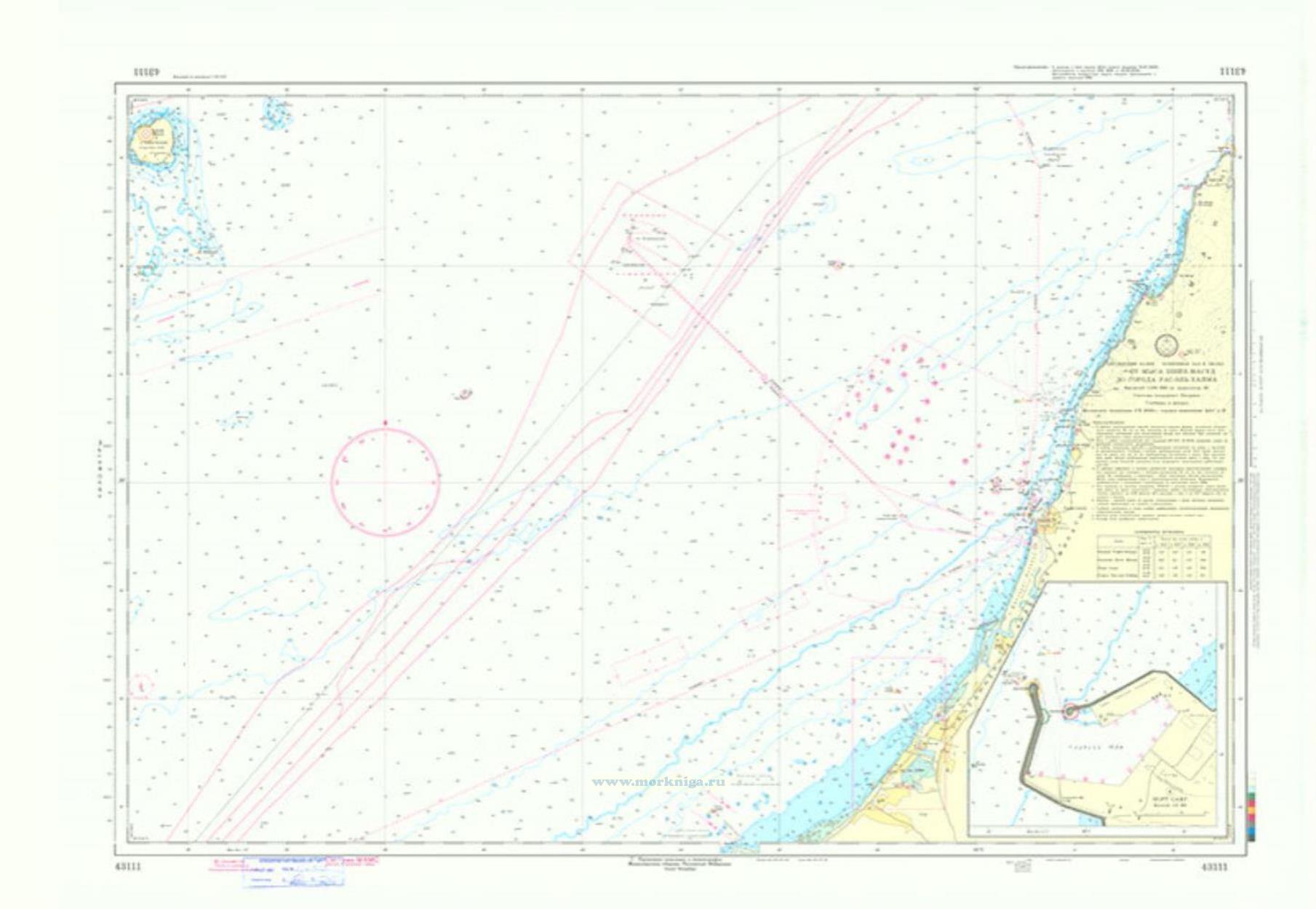 43111 От мыса Шейх-Масуд до города Рас-эль-Хайма (Масштаб 1:100 000)