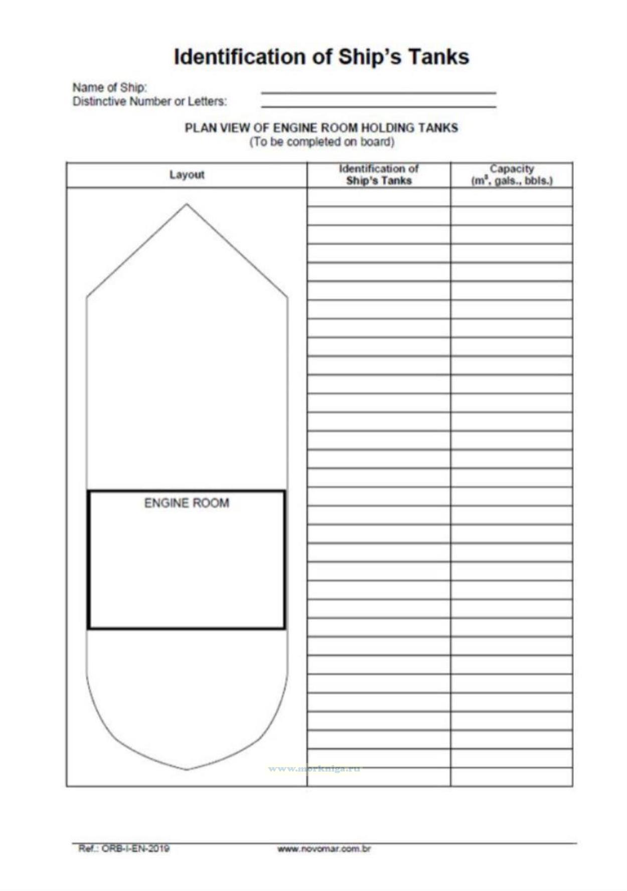 Oil record book. Part I Machinery Space Operations (All Ships