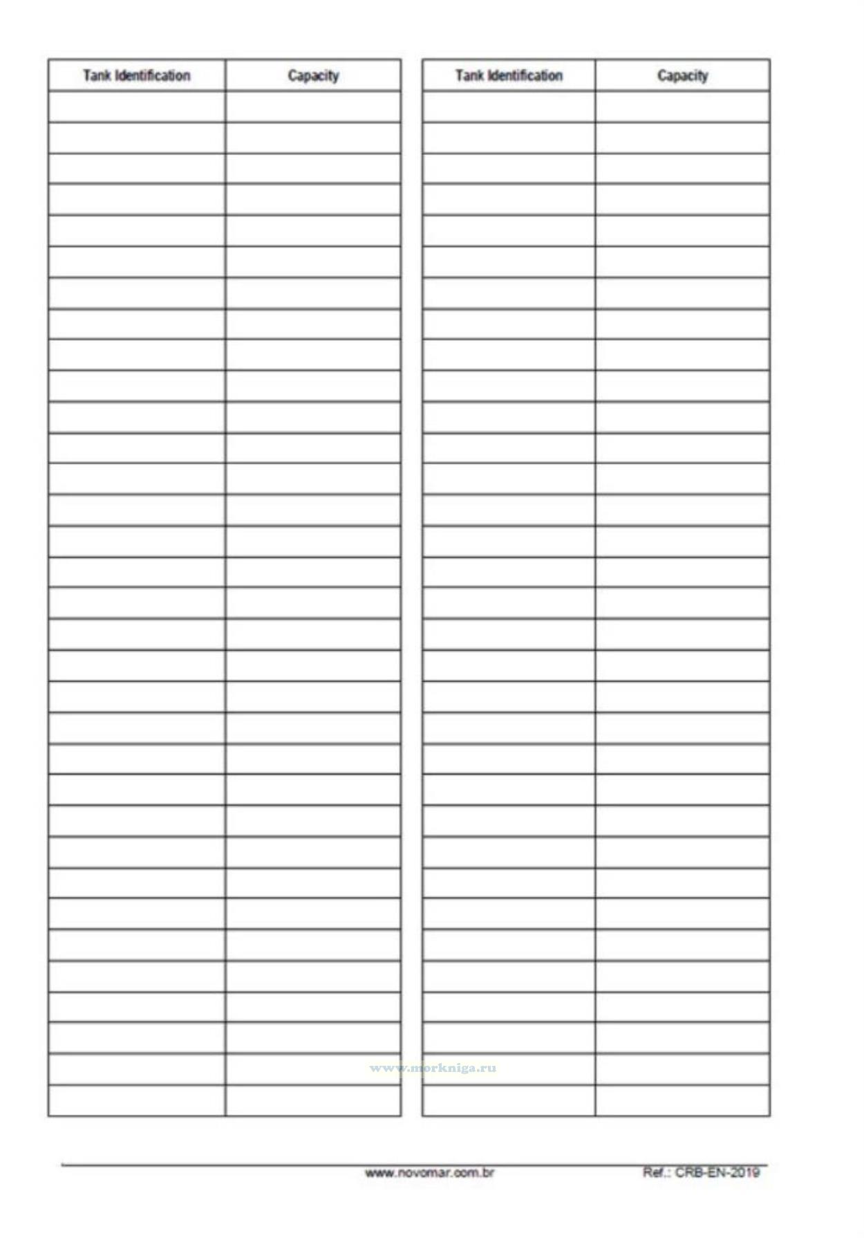 Cargo Record Book For Ships Carrying Noxious Liquid Substances in Bulk