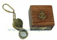 Сувенир в деревянном футляре: брелок лупа  4см
