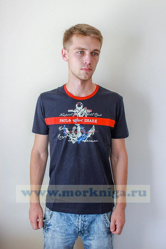 Футболка PAUL&SHARK (Синяя с красным)