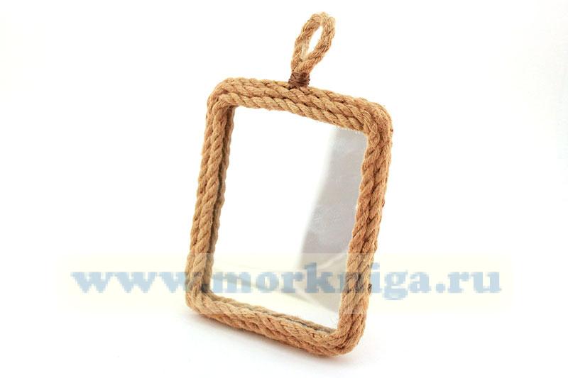 Зеркало в плетеной раме (простая петелька)
