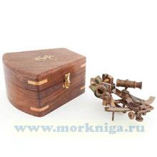 Секстан 4 дюйма в деревянном футляре