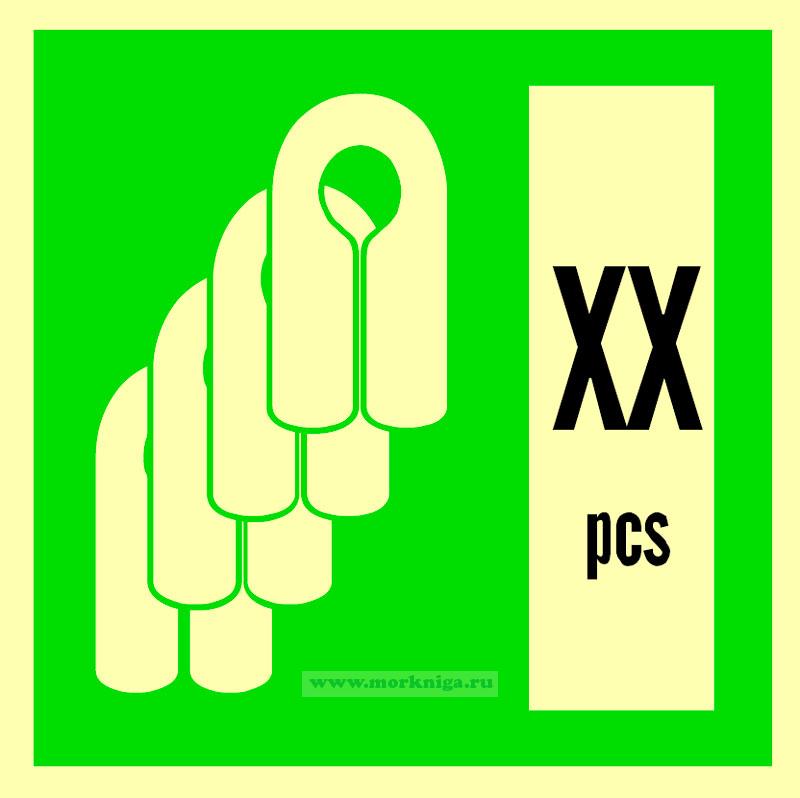 Знак ИМО. Спасательные жилеты (с указанием количества)