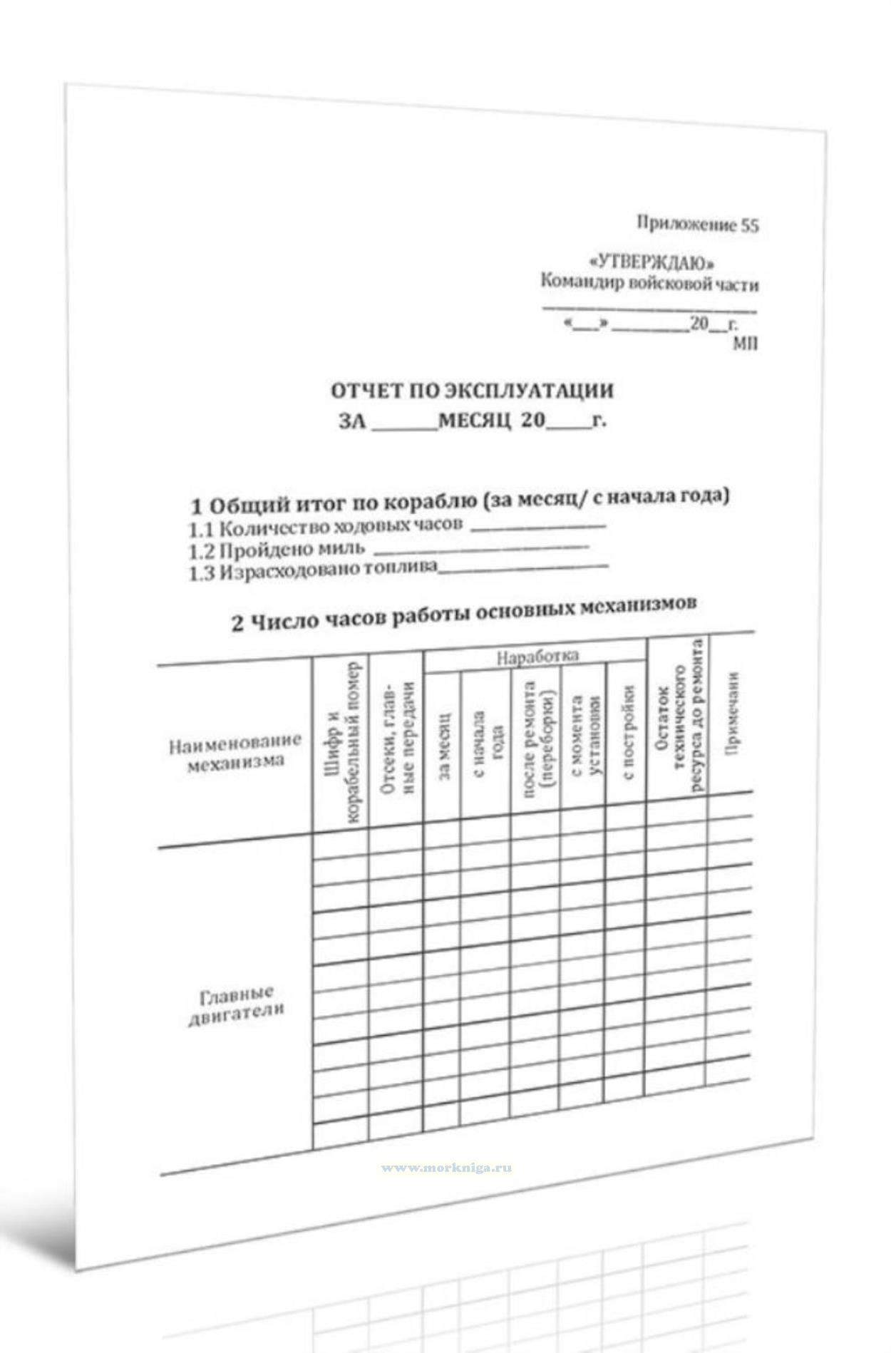 Отчет по эксплуатации за месяц