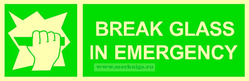 Знак ИМО. Break glass in emergency
